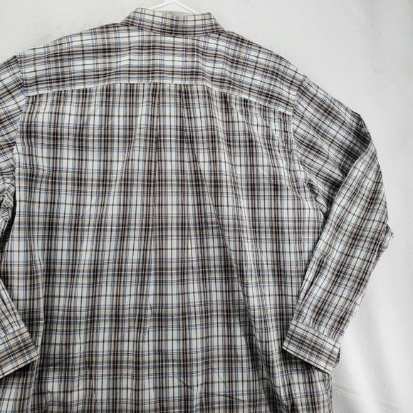 EDDIE BAUER Shirt Men's Long Sleeve Casual Button Up Collared Plaid Brown 2XL - Picture 11 of 12